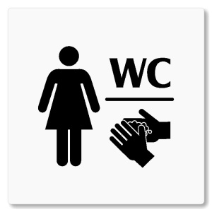 WC ženy, 148x148mm, bílá, Nevada